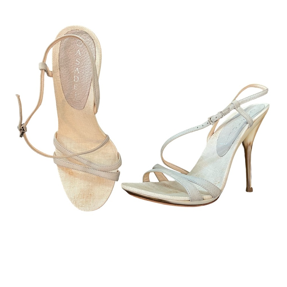 Casadei, Light Grey Heels With Leather Straps, US 7
